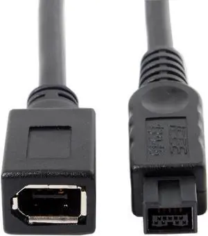 Black Color IEEE 1394 6PIN Female to 1394b 9PIN male Firewire 400 TO 800 Cable 10cm Black Color IEEE 1394 6PIN Female to 1394b 9PIN male Firewire 400 TO 800 Cable 10cm
