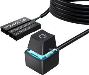 PC Power Button, Desktop Power Button PC External Power Switch ON Off LED PC Power Supply Button SW Extension for Computer Motherboard PC Power Button, Desktop Power Button PC External Power Switch ON Off LED PC Power Supply Button SW Extension for Computer Motherboard