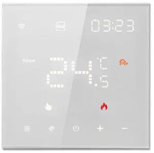 Tuya Smart Graphene Electric Floor Heating Thermostat, WiFi Temperature Controller for Gas Boiler, Smart Voice Control Compatible with Alexa & Google Home 3A White Tuya Smart Graphene Electric Floor Heating Thermostat, WiFi Temperature Controller for Gas Boiler, Smart Voice Control Compatible with Alexa & Google Home 3A White