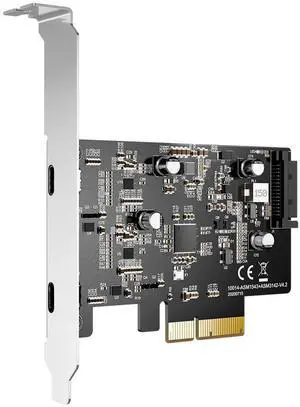 10Gbps PCIE USB C 3.2 GEN 2 Card, 2-Port USB-C to PCIE Expansion Card, Support PCIE X4 X8 X16 Host, PCI Express X4 to USB 3.2 GEN 2 Adapter for Desktop PC 10Gbps PCIE USB C 3.2 GEN 2 Card, 2-Port USB-C to PCIE Expansion Card, Support PCIE X4 X8 X16 Host, PCI Express X4 to USB 3.2 GEN 2 Adapter for Desktop PC
