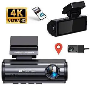 4K WiFi GPS Mini Dashcam 2-Channel Car Dvr FHD Car Video Recorder Front & Rear Dash Camera with Night Vision 4K WiFi GPS Mini Dashcam 2-Channel Car Dvr FHD Car Video Recorder Front & Rear Dash Camera with Night Vision