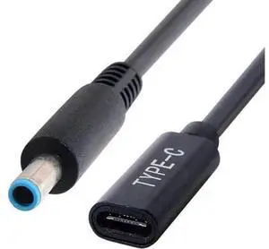 Type C USB-C Female Input to DC 4.5mmx3.0mm Cable fit for HP Laptop DC 19.5V Type C USB-C Female Input to DC 4.5mmx3.0mm Cable fit for HP Laptop DC 19.5V