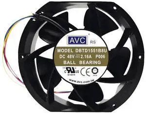 For AVC DBTD1551B8U 172x150x51mm DC 48V 2.16A Industrial Cooling Fan 5000RPM High Airflow 382CFM Dual Ball Bearing Cabinet Fan For AVC DBTD1551B8U 172x150x51mm DC 48V 2.16A Industrial Cooling Fan 5000RPM High Airflow 382CFM Dual Ball Bearing Cabinet Fan