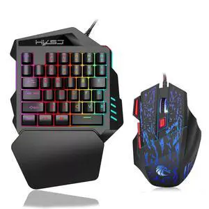 35 Keys One Handed Gaming Keyboard and Mouse Combo Portable Mobile Gaming Keyboard for PUBG FPS Games, Compact PC Gamer Keyboard 35 Keys One Handed Gaming Keyboard and Mouse Combo Portable Mobile Gaming Keyboard for PUBG FPS Games, Compact PC Gamer Keyboard