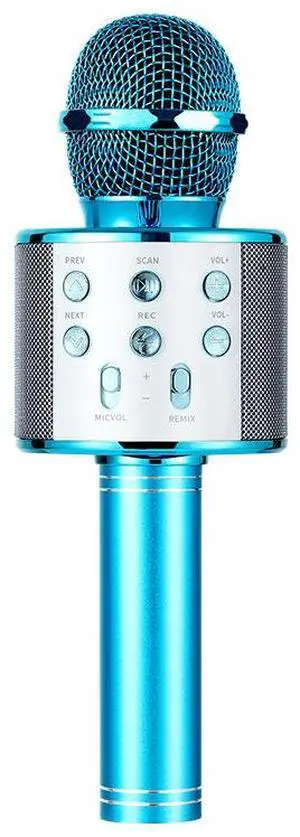 Wireless Karaoke Microphone with Bluetooth Speaker, Portable Condenser Microphone KTV Machine, All-in-One Karaoke Speaker for Kids Family Party Singing (Blue) Wireless Karaoke Microphone with Bluetooth Speaker, Portable Condenser Microphone KTV Machine, All-in-One Karaoke Speaker for Kids Family Party Singing (Blue)