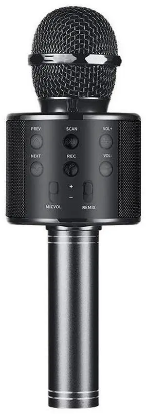 Wireless Karaoke Microphone with Bluetooth Speaker, Portable Condenser Microphone KTV Machine, All-in-One Karaoke Speaker for Kids Family Party Singing (Black) Wireless Karaoke Microphone with Bluetooth Speaker, Portable Condenser Microphone KTV Machine, All-in-One Karaoke Speaker for Kids Family Party Singing (Black)
