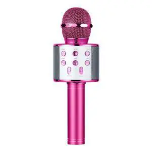 Wireless Karaoke Microphone with Bluetooth Speaker, Portable Condenser Microphone KTV Machine, All-in-One Karaoke Speaker for Kids Family Party Singing (Pink) Wireless Karaoke Microphone with Bluetooth Speaker, Portable Condenser Microphone KTV Machine, All-in-One Karaoke Speaker for Kids Family Party Singing (Pink)