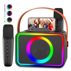Wireless Karaoke Microphone Set with Dual Mics and Bluetooth Speaker, All-in-One Portable Karaoke Machine, Home KTV Singing Speaker for Family Party Entertainment Wireless Karaoke Microphone Set with Dual Mics and Bluetooth Speaker, All-in-One Portable Karaoke Machine, Home KTV Singing Speaker for Family Party Entertainment