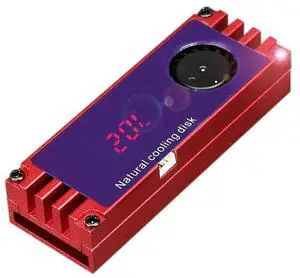 M.2 SSD Cooler with Turbo Fan, NVMe Heatsink with Thermal Pad for M.2 Solid State Drive, Active Cooling Solution for PCIe SSD Gaming PC (Red) M.2 SSD Cooler with Turbo Fan, NVMe Heatsink with Thermal Pad for M.2 Solid State Drive, Active Cooling Solution for PCIe SSD Gaming PC (Red)