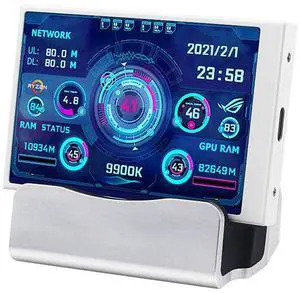 3.5 Inch IPS USB Type-C Secondary Display, PC Hardware Monitoring Screen with AIDA64 Support, CPU GPU Temperature Monitor for Computer Case white 3.5 Inch IPS USB Type-C Secondary Display, PC Hardware Monitoring Screen with AIDA64 Support, CPU GPU Temperature Monitor for Computer Case white