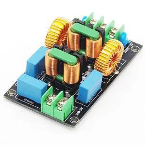 EMI EMC Power Filter, 3-Stage AC Line Noise Filter with Common Mode and Differential Mode Suppression, High Current Filter for Audio Amplifier EMI EMC Power Filter, 3-Stage AC Line Noise Filter with Common Mode and Differential Mode Suppression, High Current Filter for Audio Amplifier