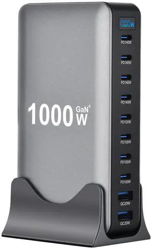 1000W USB C Charger Block,10-Port USB C Charging Station GaN IV Travel Essentials Multiple Port Charging Station,140W Laptop Fast Charger Adapter for MacBook Pro/Air,DELL,iPad,iPhone,Samsung Galaxy 1000W USB C Charger Block,10-Port USB C Charging Station GaN IV Travel Essentials Multiple Port Charging Station,140W Laptop Fast Charger Adapter for MacBook Pro/Air,DELL,iPad,iPhone,Samsung Galaxy