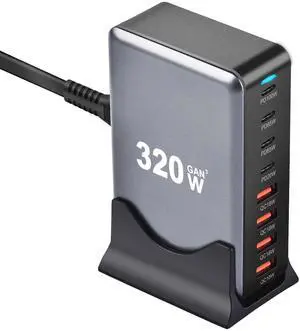 320W USB C Charger Block, Multi-port Fast USB Charging Station Dual PD 100W GaN Charging Station For Multiple Devices, Laptop Charger Adapter Compatible with MacBook, DELL, iPad, iPhone, Samsung etc 320W USB C Charger Block, Multi-port Fast USB Charging Station Dual PD 100W GaN Charging Station For Multiple Devices, Laptop Charger Adapter Compatible with MacBook, DELL, iPad, iPhone, Samsung etc