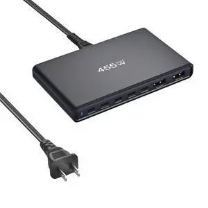 455W Ultra-Slim GaN Desktop Charging Station, 7-Port USB-C & USB-A Fast Charger Hub, PD 3.1 Multi-Device Power Adapter for MacBook Pro, iPhone 15/14, iPad, Samsung Galaxy 455W Ultra-Slim GaN Desktop Charging Station, 7-Port USB-C & USB-A Fast Charger Hub, PD 3.1 Multi-Device Power Adapter for MacBook Pro, iPhone 15/14, iPad, Samsung Galaxy