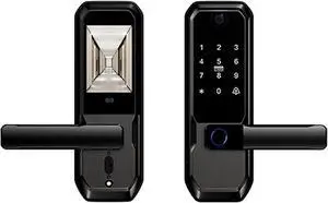3D Face Recognition Smart Door Lock with Visual Peephole & One-Touch Handle-WiFi Smart Door Lock, Camera Doorbell, Fingerprint (Black) 3D Face Recognition Smart Door Lock with Visual Peephole & One-Touch Handle-WiFi Smart Door Lock, Camera Doorbell, Fingerprint (Black)