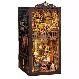 DIY Magic Time Library Book Nook Kit, Miniature Wooden House Building Model, Handmade Bookshelf Insert Decor, Creative Craft Puzzle Gift DIY Magic Time Library Book Nook Kit, Miniature Wooden House Building Model, Handmade Bookshelf Insert Decor, Creative Craft Puzzle Gift