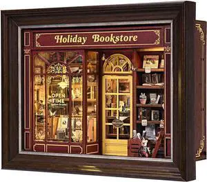 Book Nook Kit-3D Wooden Puzzle with LED Switch Control & Wall-Mountable Frame,DIY Miniature House for Beginners,Bookshelf/Tabletop/Wall Decor for Craft Lovers,Dollhouse Gift,Holiday Bookstore Book Nook Kit-3D Wooden Puzzle with LED Switch Control & Wall-Mountable Frame,DIY Miniature House for Beginners,Bookshelf/Tabletop/Wall Decor for Craft Lovers,Dollhouse Gift,Holiday Bookstore