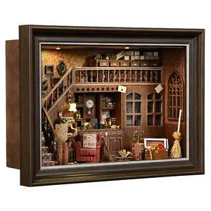 Book Nook Kit-3D Wooden Puzzle with LED Touch Control & Wall-Mountable Frame,DIY Miniature House for Beginners,Bookshelf/Tabletop/Wall Decor for Craft Lovers,Dollhouse Gift,Secret Attic Book Nook Kit-3D Wooden Puzzle with LED Touch Control & Wall-Mountable Frame,DIY Miniature House for Beginners,Bookshelf/Tabletop/Wall Decor for Craft Lovers,Dollhouse Gift,Secret Attic