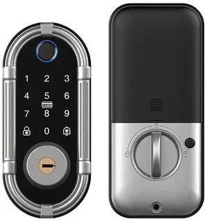 Smart Fingerprint Door Lock, Automatic Electronic Security Lock with Password Keypad, Keyless Biometric Entry Lock for Home Front Doors and Apartments(Nickel) Smart Fingerprint Door Lock, Automatic Electronic Security Lock with Password Keypad, Keyless Biometric Entry Lock for Home Front Doors and Apartments(Nickel)