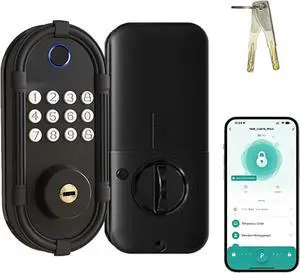 Smart Fingerprint Door Lock, Automatic Electronic Security Lock with Password Keypad, Keyless Biometric Entry Lock for Home Front Doors and Apartments(Black) Smart Fingerprint Door Lock, Automatic Electronic Security Lock with Password Keypad, Keyless Biometric Entry Lock for Home Front Doors and Apartments(Black)