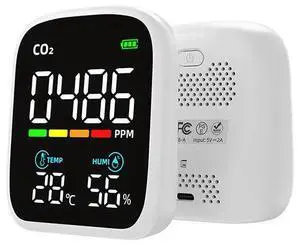 CO2 Detector, TFT Display Air Quality Monitor for CO2/Temperature/Humidity, NDIR Sensor, Multi-Certified (CE/FCC/RoHS) Indoor Air Tester with Alarm Function(Wi-Fi version) CO2 Detector, TFT Display Air Quality Monitor for CO2/Temperature/Humidity, NDIR Sensor, Multi-Certified (CE/FCC/RoHS) Indoor Air Tester with Alarm Function(Wi-Fi version)