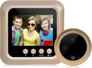 Smart Door Viewer, Video Doorbell with 2.4inch LCD Display, Smart Door Eye Doorbell, Door Peephole Security Camera, IR Night Vision, Motion Detection Smart Door Viewer, Video Doorbell with 2.4inch LCD Display, Smart Door Eye Doorbell, Door Peephole Security Camera, IR Night Vision, Motion Detection