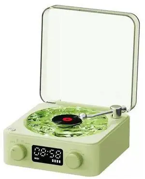 Waves Vinyl Bluetooth Speaker, Vinyl Record Player Style with Ocean Sound White Noise, Retro Bluetooth with Ambient Light and Timer, Mini Record Player Cute Speaker,Grenn Waves Vinyl Bluetooth Speaker, Vinyl Record Player Style with Ocean Sound White Noise, Retro Bluetooth with Ambient Light and Timer, Mini Record Player Cute Speaker,Grenn