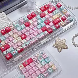 Hello Kitty 125-Key PBT MOA Keycaps Set 5-Sided Dye-Sublimation, Cute Pink Theme, Universal Fit for MX Mechanical Keyboards Hello Kitty 125-Key PBT MOA Keycaps Set 5-Sided Dye-Sublimation, Cute Pink Theme, Universal Fit for MX Mechanical Keyboards