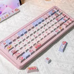 Kirby MOA PBT Keycaps Set 5-Sided Dye-Sublimation, Cute Pink Gaming Theme, Fits 75/87/104/108 MX Mechanical Keyboards Kirby MOA PBT Keycaps Set 5-Sided Dye-Sublimation, Cute Pink Gaming Theme, Fits 75/87/104/108 MX Mechanical Keyboards