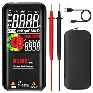 BSIDE Smart Digital Multimeter 9999 Counts Pocket Voltmeter, Rechargeable with 3 Results Display, Capacitance Diode Duty Cycle Resistance Hz V-Alert Voltage Tester BSIDE Smart Digital Multimeter 9999 Counts Pocket Voltmeter, Rechargeable with 3 Results Display, Capacitance Diode Duty Cycle Resistance Hz V-Alert Voltage Tester