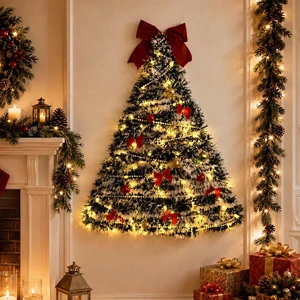 DIY Christmas Tree Decoration Set Lighted Artificial PVC Tinsel Tree Window Shop Festival Store Display DIY Christmas Tree Decoration Set Lighted Artificial PVC Tinsel Tree Window Shop Festival Store Display