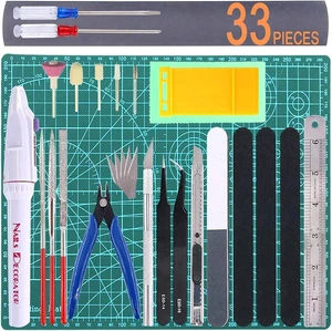 33Pcs Gundam Model Tool Kit Gunpla Tools Set Modeler Basic Tool Craft Set Hobby Building Tools Kit Bandai Models Tool Kits for Minature Gundam Car Airplane Ship 33Pcs Gundam Model Tool Kit Gunpla Tools Set Modeler Basic Tool Craft Set Hobby Building Tools Kit Bandai Models Tool Kits for Minature Gundam Car Airplane Ship