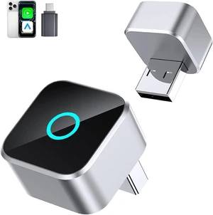 Wireless CarPlay Adapter for iPhone & Android Auto,5GHz WiFi Dongle, Stable Zero-Delay Connection, Plug & Play to Convert Wired CarPlay to Wireless, Compact Aluminum Design Wireless CarPlay Adapter for iPhone & Android Auto,5GHz WiFi Dongle, Stable Zero-Delay Connection, Plug & Play to Convert Wired CarPlay to Wireless, Compact Aluminum Design