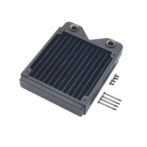 120mm Copper Water Cooling Radiator, 29mm, 2 G1/4 Ports, Copper & brass · 14 micro-channels · G1/4 · ITX/SFF loop · fits EK, Alphacool, Barrow, XSPC builds 120mm Copper Water Cooling Radiator, 29mm, 2 G1/4 Ports, Copper & brass · 14 micro-channels · G1/4 · ITX/SFF loop · fits EK, Alphacool, Barrow, XSPC builds