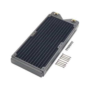 240mm Copper Water Cooling Radiator, 29mm, 2 G1/4 Ports, Black,14 micro-channels for efficient heat transfer · Supports mounting two 120mm fans · Ideal for a quiet CPU-only loop 240mm Copper Water Cooling Radiator, 29mm, 2 G1/4 Ports, Black,14 micro-channels for efficient heat transfer · Supports mounting two 120mm fans · Ideal for a quiet CPU-only loop