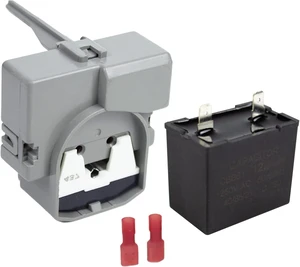 2319792 W10189190 W10197428 QD TSD2 Refrigerator Start Device Combination W10662129 Capacitor Compatible with Kenmore Electrolux Whirlpool Freezer Compressor Start Relay 241527803 241941003 2255198