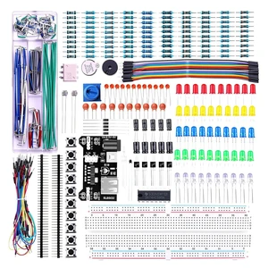 Upgraded Electronics Fun Kit w/Power Supply Compatible with Arduino,PDF Tutorials, Power Supply Module, Jumper Wire, Precision Potentiometer, 830 tie-Points Breadboard, 300+ Components Upgraded Electronics Fun Kit w/Power Supply Compatible with Arduino,PDF Tutorials, Power Supply Module, Jumper Wire, Precision Potentiometer, 830 tie-Points Breadboard, 300+ Components