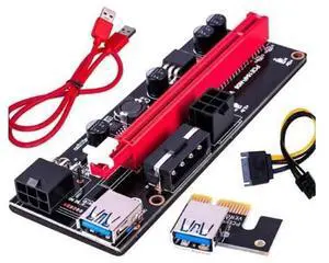 PCI-E Pcie Riser 009 Express 1X 4x 8x 16x Extender PCI E USB Riser 009S GPU Dual 6Pin Adapter Card SATA 15pin for BTC Miner PCI-E Pcie Riser 009 Express 1X 4x 8x 16x Extender PCI E USB Riser 009S GPU Dual 6Pin Adapter Card SATA 15pin for BTC Miner