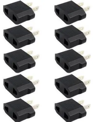 American Plug Adapter Power Converter, Travel Adaptor from EU to US - 10 Pieces American Plug Adapter Power Converter, Travel Adaptor from EU to US - 10 Pieces