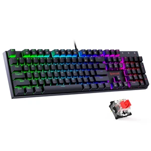 Mechanical Gaming Keyboard with Red Switches, Wired Keyboard Mechanical with RGB Backlit, Fully Progammable, Durable Aluminum Frame, Anti-Ghosting for PC Windows Mac, K565, Black Mechanical Gaming Keyboard with Red Switches, Wired Keyboard Mechanical with RGB Backlit, Fully Progammable, Durable Aluminum Frame, Anti-Ghosting for PC Windows Mac, K565, Black