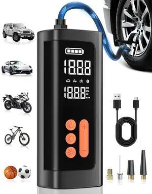 Tire Inflator Portable Air Compressor, Air Pump for Car Tires 3-150PSI Cordless,Tires Pump with Pressure Gauge, Auto Shutoff, Bike Pump for Cars, Motorcycles, Bikes, Balls & Car Accessories Tire Inflator Portable Air Compressor, Air Pump for Car Tires 3-150PSI Cordless,Tires Pump with Pressure Gauge, Auto Shutoff, Bike Pump for Cars, Motorcycles, Bikes, Balls & Car Accessories
