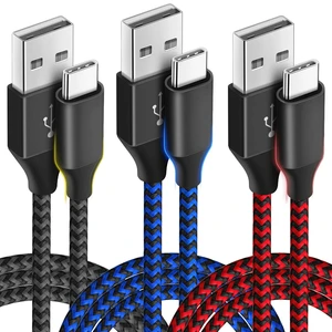 USB Type C Charger Cable 10ft 3 Pack, USB A to USB C Fast Charging Cord Compatible with iPhone 16 15 Pro Max Samsung Galaxy S24 S23 S22 S21 S20 S10, Android Cell Phones and More- Black Blue Red USB Type C Charger Cable 10ft 3 Pack, USB A to USB C Fast Charging Cord Compatible with iPhone 16 15 Pro Max Samsung Galaxy S24 S23 S22 S21 S20 S10, Android Cell Phones and More- Black Blue Red