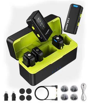 X6 Pro Wireless Lavalier Microphones with 4 Transmitter with Charging Case for iPhone, iPad, Android, Camera, Lapel Mic with 48KHz 24Bit, Noise Cancellation for Video Recording, Vlog X6 Pro Wireless Lavalier Microphones with 4 Transmitter with Charging Case for iPhone, iPad, Android, Camera, Lapel Mic with 48KHz 24Bit, Noise Cancellation for Video Recording, Vlog