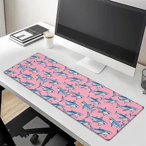 Large Gaming Mouse Pad, Blue Shark and Pink Ocean XL Computer Desk Mat for Desktop Keyboard Laptop, Office Home Decor Gifts, Mousepad Accessories, Non-Slip Rubber Base, 31.5x11.8 inch Large Gaming Mouse Pad, Blue Shark and Pink Ocean XL Computer Desk Mat for Desktop Keyboard Laptop, Office Home Decor Gifts, Mousepad Accessories, Non-Slip Rubber Base, 31.5x11.8 inch