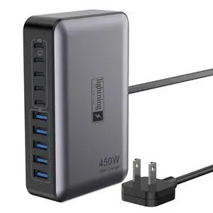 USB C Charger Block 10 Ports, 450W USB Charging Station for Multiple Devices, 5 Type C + 5 USB A GaN PD Charger Hub, Compact Power Brick Super Fast Charging for MacBook, Ipad, iPhone, Samsung USB C Charger Block 10 Ports, 450W USB Charging Station for Multiple Devices, 5 Type C + 5 USB A GaN PD Charger Hub, Compact Power Brick Super Fast Charging for MacBook, Ipad, iPhone, Samsung