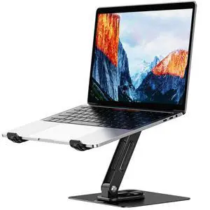 LS12 Laptop Stand with 360° Rotating Base, Ergonomic Adjustable Notebook Holder, Computer Riser Stand Compatible with Air, Pro, Dell, HP, Lenovo More 10-14" Laptops (Black) LS12 Laptop Stand with 360° Rotating Base, Ergonomic Adjustable Notebook Holder, Computer Riser Stand Compatible with Air, Pro, Dell, HP, Lenovo More 10-14" Laptops (Black)