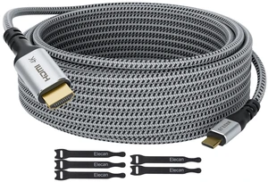Elecan USB C to HDMI Cable 10 Ft, 4K@60Hz HDR, Gold-Plated Braided High-Speed USB 3.1 Type-C to HDMI 2.0 Cord Thunderbolt 3 Compatible for Galaxy MacBook Pro/Air iPad Pro Surface Dell HP with 5 Ties Elecan USB C to HDMI Cable 10 Ft, 4K@60Hz HDR, Gold-Plated Braided High-Speed USB 3.1 Type-C to HDMI 2.0 Cord Thunderbolt 3 Compatible for Galaxy MacBook Pro/Air iPad Pro Surface Dell HP with 5 Ties