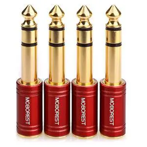 4PCS 1/4 Inch to 3.5mm TRS Headphones adapte, Upgrade 6.35mm Pure Copper to 1/8 Inch Jack Female Stereo Adapter for Headphone amp adapte etc - Fashion Red 4PCS 1/4 Inch to 3.5mm TRS Headphones adapte, Upgrade 6.35mm Pure Copper to 1/8 Inch Jack Female Stereo Adapter for Headphone amp adapte etc - Fashion Red