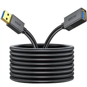 USB 3.0 Extension Cable 25 FT, Heavy-Duty 22AWG Power Wire, USB Extender Cord, High-Speed 5Gbps Type A Male to Female for Remote Printer, Webcam, and PC Peripherals USB 3.0 Extension Cable 25 FT, Heavy-Duty 22AWG Power Wire, USB Extender Cord, High-Speed 5Gbps Type A Male to Female for Remote Printer, Webcam, and PC Peripherals
