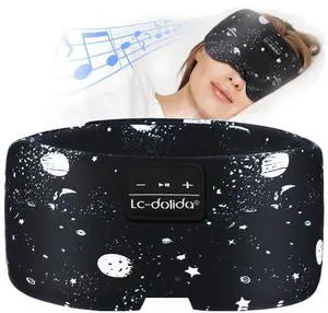 Sleep Mask with Bluetooth Headphones, Extra Large Silk Eye Mask for Sleeping Side Day Sleepers, Sleep Headphones Bluetooth 5.4 for Women Men with Thin Speaker, Blackout, Comfort, Microphone Sleep Mask with Bluetooth Headphones, Extra Large Silk Eye Mask for Sleeping Side Day Sleepers, Sleep Headphones Bluetooth 5.4 for Women Men with Thin Speaker, Blackout, Comfort, Microphone